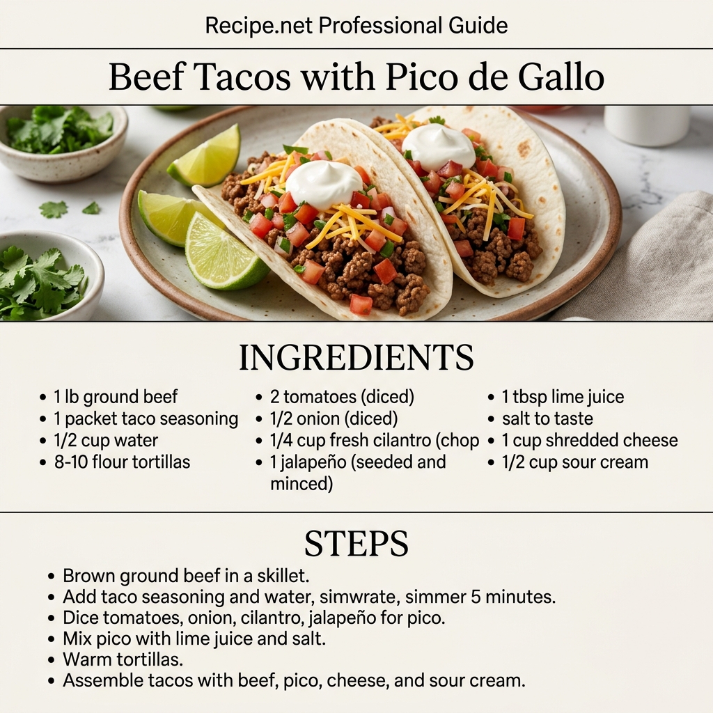 Beef Tacos with Pico de Gallo Infographic