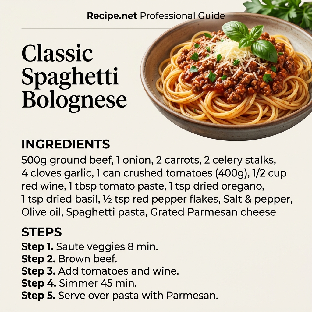 Classic Spaghetti Bolognese Infographic
