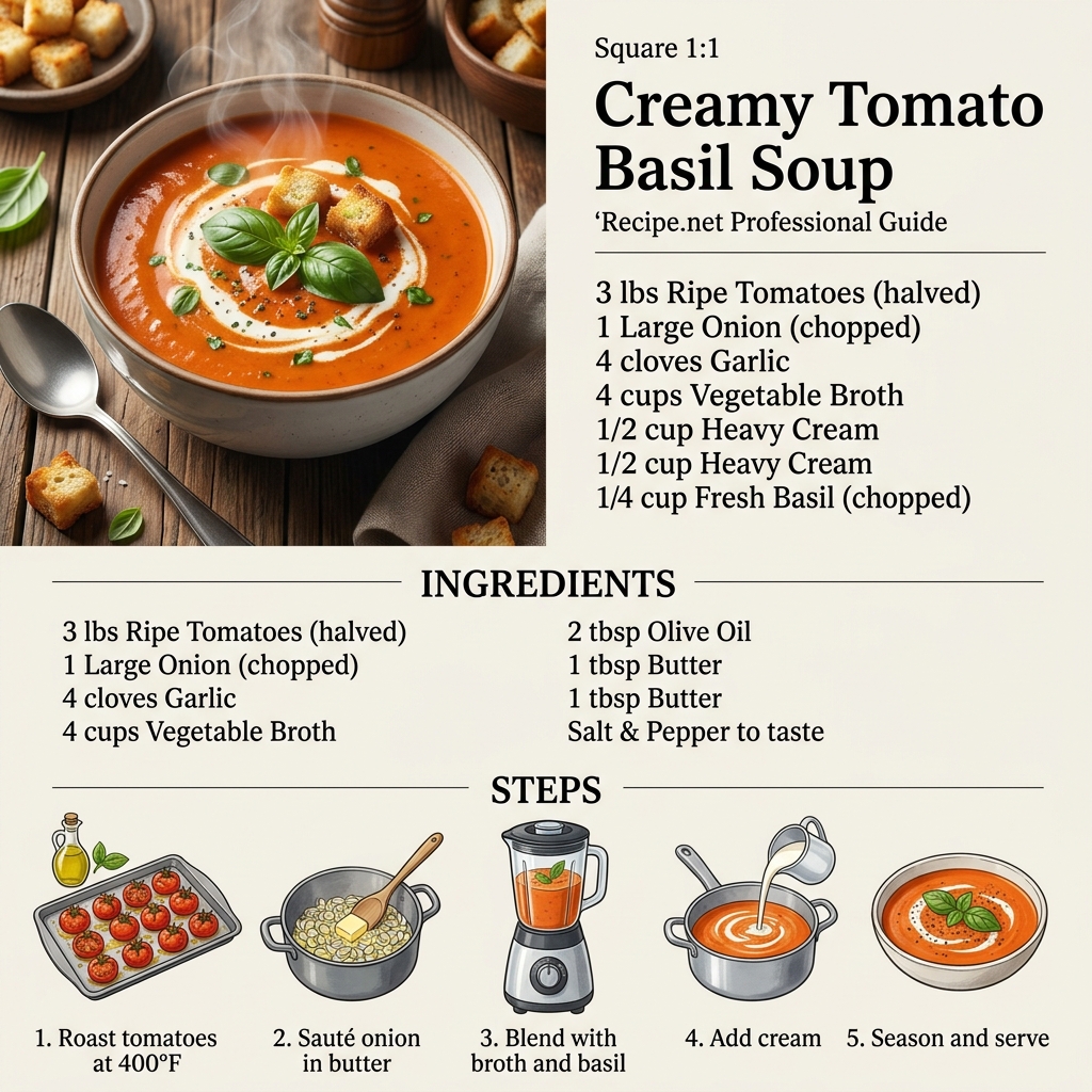Creamy Tomato Basil Soup Infographic