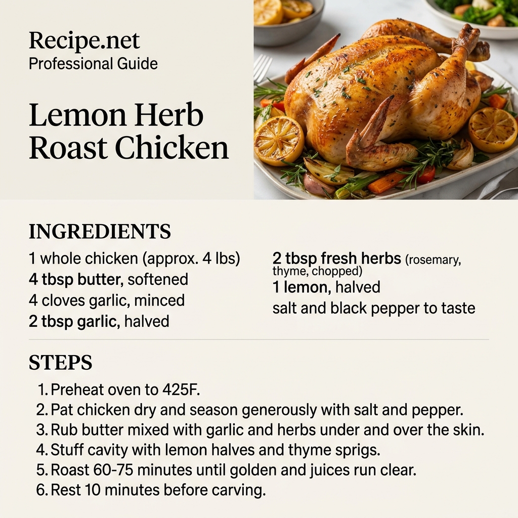 Lemon Herb Roast Chicken Infographic
